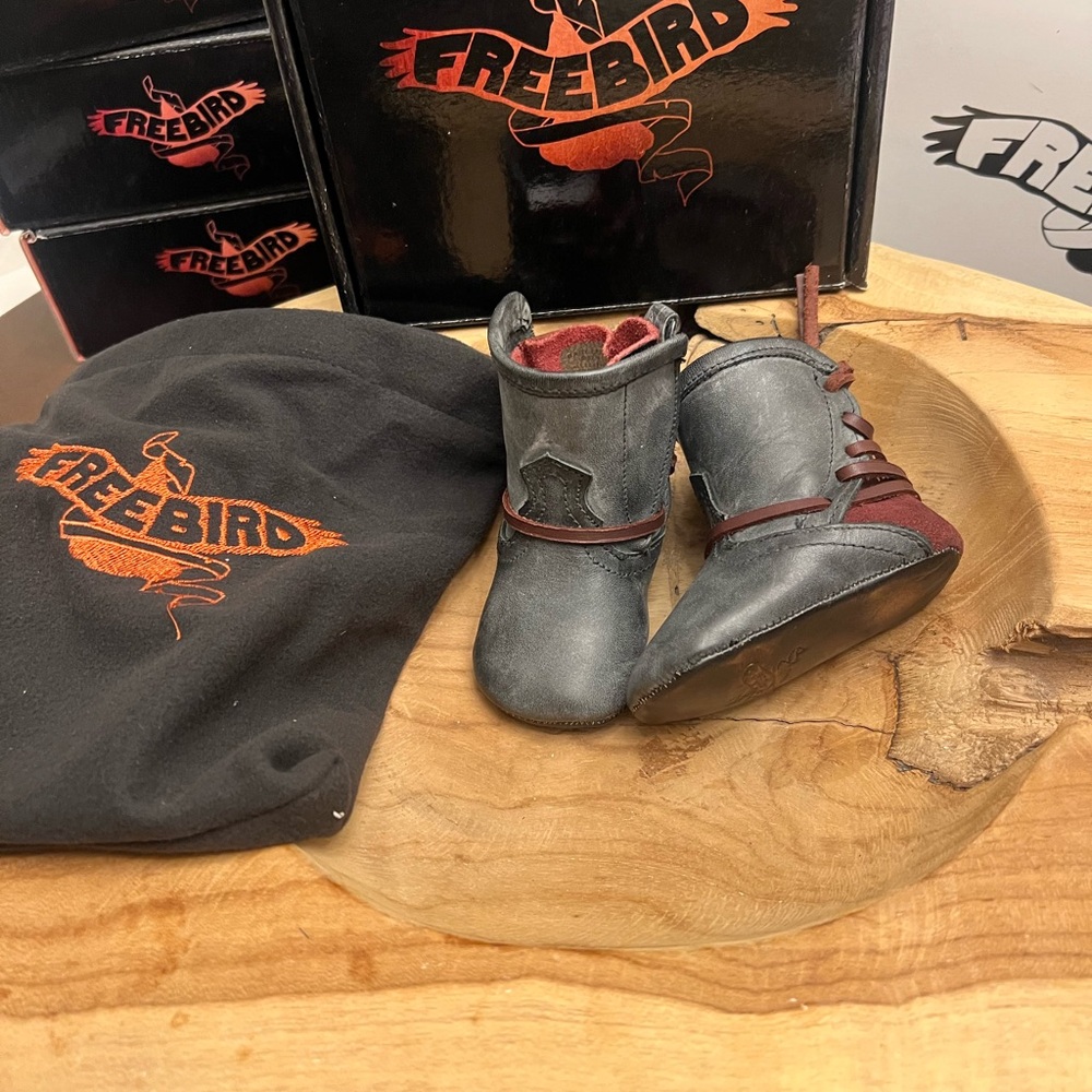 Freebird Kids Boots - Black and Burgundy
